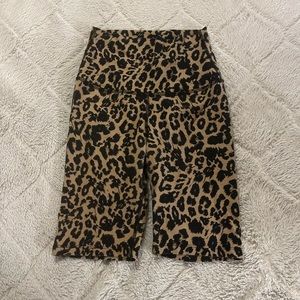 Brown LNA Cheetah Print Biker Shorts